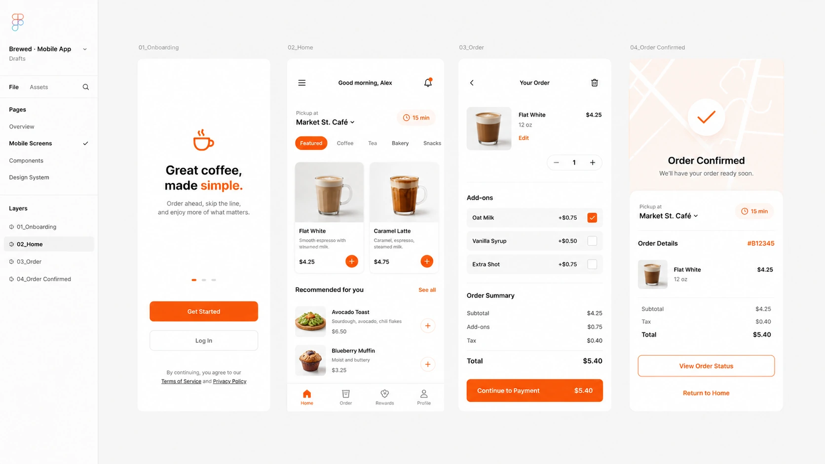 Mobile app interface preview